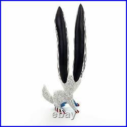 WHITE RABBIT Oaxacan Alebrije Wood Carving Mexican Art Sculpture Painting