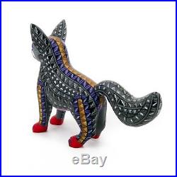 WOLF Oaxacan Alebrije Wood Carving Mexican Folk Art Animal Sculpture Painting