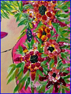Wall Decor Original Acrylic Painting Whimsical Canvas Textured Folk Art Home