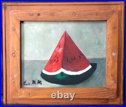 Watermelon folk art original painting monogrammed