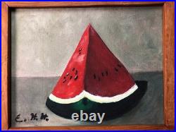 Watermelon folk art original painting monogrammed