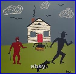 Which Side Are You On Original Folk Art Painting Randall Stephens