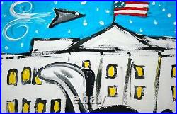 White House Biden Skunk Outsider Political Folk Art Jr Charlie Fast Only Trumper