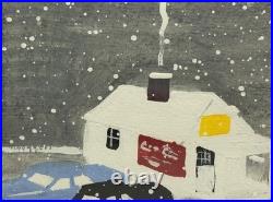 William Henry Clarke (born 1950) Folk Art Painting Gas Station Scene