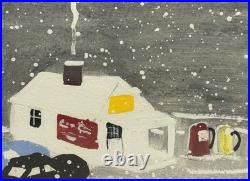 William Henry Clarke (born 1950) Folk Art Painting Gas Station Scene