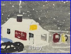 William Henry Clarke (born 1950) Folk Art Painting Gas Station Scene
