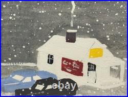 William Henry Clarke (born 1950) Folk Art Painting Gas Station Scene
