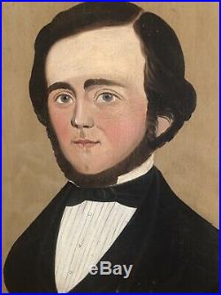 William Matthew Prior (American 1806-1873) Folk Art Portrait Painting Gentlemen