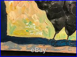 Willie Willie Crow On Painted Metal New Orleans Louisiana Southern Folk Art