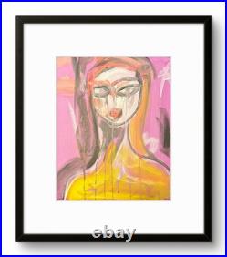 WomanPrimative style Abstract Expressionism Canvas Painting Original 14x11