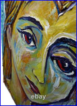 Woman Portrait Oil? Painting Girl? Realism Art? Signed Vintage Original Realist? Pop