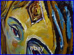 Woman Portrait Oil? Painting Girl? Realism Art? Signed Vintage Original Realist? Pop