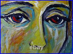 Woman Portrait Oil? Painting Girl? Realism Art? Signed Vintage Original Realist? Pop