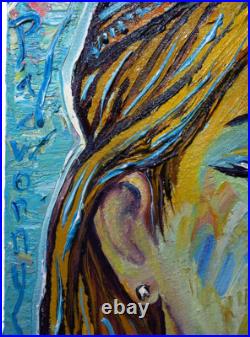 Woman Portrait Oil? Painting Girl? Realism Art? Signed Vintage Original Realist? Pop