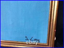 Woman with Flower original painting signed J Lang