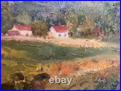 Wonderful Folk Art Country Farmstead Showing Harmony Rich Colors Beautiful Frame