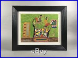 Woodie Long (1942-2009) Signed Folk Art Painting Self Taught Artist
